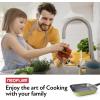 image:imageNeoflam Eela 11 Non Stick Grill Pan Griddle Square Stovetop Grill with Sear Ridges PFOA Free Ecolon Ceramic Coating for Skillet broil Fish Vegetables and Meat Scratch Resistant GreenOlive Green