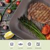 image:imageNeoflam Eela 11 Non Stick Grill Pan Griddle Square Stovetop Grill with Sear Ridges PFOA Free Ecolon Ceramic Coating for Skillet broil Fish Vegetables and Meat Scratch Resistant GreenOlive Green