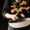 image:imageNeoflam Eela 12 Non Stick Chefs Wok with Glass Lid Stir Fry Pan and POFAFree Ceramic Coating for Cooking Saute Vegetables Meat Fish 12 inch Deep Blue Handle assemble requiredIvory
