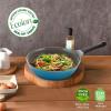 image:imageNeoflam Eela 12 Non Stick Chefs Wok with Glass Lid Stir Fry Pan and POFAFree Ceramic Coating for Cooking Saute Vegetables Meat Fish 12 inch Deep Blue Handle assemble requiredDeep Blue