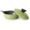 image:imageNeoflam Eela 25 QT Ceramic Nonstick Low Stockpot with Steam Releasing Lid in Olive Green