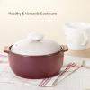 image:imageNeoflam Kiesel 2qt NonStick Ceramic Casserole Pot Dutch Oven Clay Pot Stockpot For Stew Soup Steam Scratch Resistant Oven Safe Heat Resistant PlumLilac