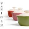 image:imageNeoflam Kiesel 2qt NonStick Ceramic Casserole Pot Dutch Oven Clay Pot Stockpot For Stew Soup Steam Scratch Resistant Oven Safe Heat Resistant PlumLime