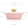 image:imageNeoflam Retro 20QT Low Stock Pot with Lid  87 22cm Nonstick Ceramic Coated Casserole Pot for Soup Pasta Stew Dishwasher Safe Elegant Pink Cookware for Everyday Use Made in KoreaPink