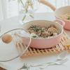 image:imageNeoflam Retro 20QT Low Stock Pot with Lid  87 22cm Nonstick Ceramic Coated Casserole Pot for Soup Pasta Stew Dishwasher Safe Elegant Pink Cookware for Everyday Use Made in KoreaPink