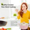 image:imageNeoflam Retro 3QT Stockpot with Lid  87 22cm Nonstick Ceramic Coated Casserole Saute Pot Dutch Oven with Silicone Handle Holder Dishwasher Safe Elegant Kitchen Cookware Made in KoreaPink