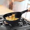 image:imageVulcan Kitchen Nonstick 8Inch All Black Profeesional Frying Wok Pan Induction Compatible Cookware Healthy Cooking Ceramic TCoating Skillet Flat Bottom Mini Stir Fry Pan Made in Korea 20cm8 Pan