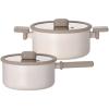 image:imageChou Chou Kitchen Essential 6Pieces Cookware Set with Lid Healthy Cooking Ceramic Coating 7 Saucepan 8 Casserole 95 Low Pot Induction Compatible Kitchenware Made in Korea2