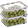 image:imageNeoflam 2 Set FIKA One Borosilicate Glass Food Container with Lid Microwave Oven Dishwasher Freezer Safe Stylish Home Deco Modern Kitchen Storages Refrigerator Canisters 44oz 1300ml 137qt44 oz