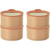 image:imageNeoflam 4 Set FIKA One Kitchen Porcelain Ceramic Food Container with Glass Lid Microwave Oven Dishwasher Safe Storage Pantry Refrigerator Cabinet Organization Home Deco 1000ml  106 qt  34ozRose Pink