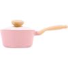 image:imageNeoflam Retro 15QT Saucepan with Lid  7 18cm HeavyDuty Nonstick Ceramic Coated Sauce Pot with Bakelite Handle Pink Color Dishwasher Safe Elegant Kitchen Cookware Made in Korea