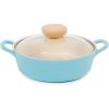 image:imageNeoflam Retro 20QT Low Stock Pot with Lid  87 22cm Nonstick Ceramic Coated Casserole Pot for Soup Pasta Stew Dishwasher Safe Elegant Pink Cookware for Everyday Use Made in KoreaMint Blue