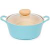 image:imageNeoflam Retro 3QT Stockpot with Lid  87 22cm Nonstick Ceramic Coated Casserole Saute Pot Dutch Oven with Silicone Handle Holder Dishwasher Safe Elegant Kitchen Cookware Made in KoreaMint Blue