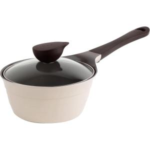 image:imageNeoflam 19qt Saucepan Butter Warmer Milk BoilingMelting Pot Ecolon Healthy Ceramic Nonstick Coating PFOAfree 2 Pour Spouts Dishwasher Safe Ivory