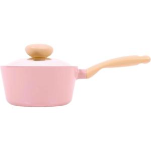 image:imageNeoflam Retro 15QT Saucepan with Lid  7 18cm HeavyDuty Nonstick Ceramic Coated Sauce Pot with Bakelite Handle Pink Color Dishwasher Safe Elegant Kitchen Cookware Made in Korea