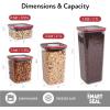 image:imageNeoflam Smart Seal 6pc Patent Airtight Kitchen Pantry CanisterOrganizer Clear Plastic Container amp Simple Twist Lids 100 Leak Proof Dishwasher Safe BPA Free Dry Food Storage Set WhiteBlackRed Lid
