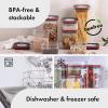 image:imageNeoflam Smart Seal 6pc Patent Airtight Kitchen Pantry CanisterOrganizer Clear Plastic Container amp Simple Twist Lids 100 Leak Proof Dishwasher Safe BPA Free Dry Food Storage Set WhiteBlackRed Lid