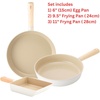 image:imageFIKA Kitchen Essential 3Piece Stir Frying Pan Set with Wood Handle Healthy Cooking Nonstick Ceramic Coating Skillet Tamagoyaki Omelet Pan Induction Compatible Cookware Made in Korea