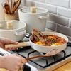 image:imageFIKA Kitchen Essential 3Piece Stir Frying Pan Set with Wood Handle Healthy Cooking Nonstick Ceramic Coating Skillet Tamagoyaki Omelet Pan Induction Compatible Cookware Made in Korea