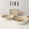 image:imageFIKA Kitchen Essential 3Piece Stir Frying Pan Set with Wood Handle Healthy Cooking Nonstick Ceramic Coating Skillet Tamagoyaki Omelet Pan Induction Compatible Cookware Made in Korea