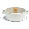 image:imageFIKA Kitchen Essential 9Piece Nonstick Cookware Set Healthy Cooking Ceramic Coating Pots with Lid and Wok with Wood Handle Induction Compatible Kitchenware Everyday Use Made in Korea