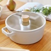 image:imageFIKA Kitchen Essential 9Piece Nonstick Cookware Set Healthy Cooking Ceramic Coating Pots with Lid and Wok with Wood Handle Induction Compatible Kitchenware Everyday Use Made in Korea