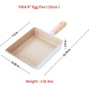 image:imageFIKA Kitchen Nonstick 6Inch Rectangle Tamagoyaki Egg Roll Pan with Wooden Handle Japanese Omelette Frying Skillet Induction Compatible Cookware Healthy Cooking Tamago Pan Made in Korea 15cm