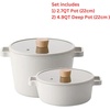 image:imageNeoflam FIKA 4 Piece Stock Pot with Lids Set Nonstick Ceramic Coating Kitchen Cooking Casserole Dutch Oven for Stovetops and Induction Made in Korea