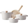 image:imageNEOFLAM FIKA 7 pieces Kitchen Essential Cookware Pan and Pot with Glass Lid Set Nonstick Ceramic Coating Skillet Casserole Induction Made in Korea