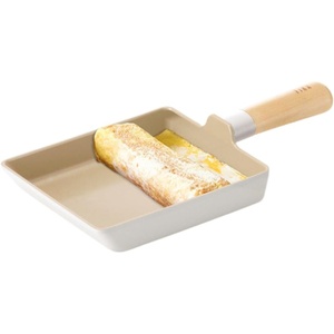 image:imageFIKA Kitchen Nonstick 6Inch Rectangle Tamagoyaki Egg Roll Pan with Wooden Handle Japanese Omelette Frying Skillet Induction Compatible Cookware Healthy Cooking Tamago Pan Made in Korea 15cm