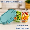 image:imageNeoflam 12Pieces Airtight Kitchen Storage with Lid Oval Bento Glass Food Container with Vent Microwave Meal Prep Canister Dishwasher and Oven Safe 39oz  12 Liter  48 cupsSet