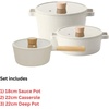 image:imageNeoflam FIKA 6 Piece Kitchen Nonstick Cookware Pot Set with GlassLid Induction Multipurpose Cooking Essential Casserole Every Day Use Made in Korea IvoryIvory