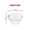 image:imageNeoflam Mini Round 676oz Glass Pinch Pref Bowl Set of 3 with Bamboo Board Tray Food Storage Durable MultiPurpose Serving and Storage Solution