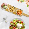 image:imageNeoflam Mini Round 676oz Glass Pinch Pref Bowl Set of 3 with Bamboo Board Tray Food Storage Durable MultiPurpose Serving and Storage Solution