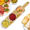 image:imageNeoflam Mini Round 676oz Glass Pinch Pref Bowl Set of 3 with Bamboo Board Tray Food Storage Durable MultiPurpose Serving and Storage Solution