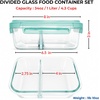image:imageNeoflam 2 Compartment Glass Food Container Set of 3 with Airtight Lid  Divided Reusable Meal Storage Box Microwave Oven amp Dishwasher Safe 34 oz 1 Liter 43 cups