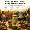 image:imageNeoflam Pickle Jar with Flip Strainer 37 oz Glass Pickle Container for Olives Jalapeos amp Kimchi Hourglass Juice Separator Airtight LeakProof Food Storage BPAFree Wide Mouth Jar1
