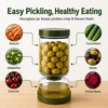 image:imageNeoflam Pickle Jar with Flip Strainer 37 oz Glass Pickle Container for Olives Jalapeos amp Kimchi Hourglass Juice Separator Airtight LeakProof Food Storage BPAFree Wide Mouth Jar1