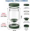 image:imageNeoflam Pickle Jar with Flip Strainer 37 oz Glass Pickle Container for Olives Jalapeos amp Kimchi Hourglass Juice Separator Airtight LeakProof Food Storage BPAFree Wide Mouth Jar2