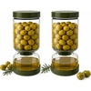 image:imageNeoflam Pickle Jar with Flip Strainer 37 oz Glass Pickle Container for Olives Jalapeos amp Kimchi Hourglass Juice Separator Airtight LeakProof Food Storage BPAFree Wide Mouth Jar2