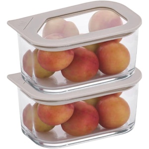 image:imageNeoflam 6 Set FIKA One Borosilicate Glass Food Container with Lid Microwave Oven Dishwasher Safe Stylish Home Deco Modern Kitchen Storage SET18 oz 2Pack