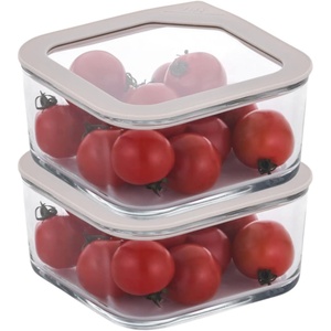 image:imageNeoflam 6 Set FIKA One Borosilicate Glass Food Container with Lid Microwave Oven Dishwasher Safe Stylish Home Deco Modern Kitchen Storage SET31 oz 2Pack