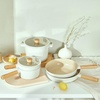 image:imageNEOFLAM FIKA 15QT Milk Pan with 2 Pour Spouts Butter Warmer Milk Boiling Melting Pot Induction Wood Handle Made in Korea 6  16cm