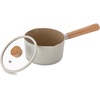 image:imageNEOFLAM FIKA 15QT Milk Pan with 2 Pour Spouts Butter Warmer Milk Boiling Melting Pot Induction Wood Handle Made in Korea 6  16cm
