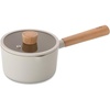 image:imageNEOFLAM FIKA 15QT Milk Pan with 2 Pour Spouts Butter Warmer Milk Boiling Melting Pot Induction Wood Handle Made in Korea 6  16cm