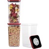image:imageNeoflam Airtight Smart Seal Food Storage Container Set of 3 Square  Crystal Clear Body  Modular Stackable Nestable Design  Easy to Clean BPA Free 21 L 71 oz21 L  71 oz