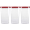 image:imageNeoflam Airtight Smart Seal Food Storage Container Set of 3 Square  Crystal Clear Body  Modular Stackable Nestable Design  Easy to Clean BPA Free 21 L 71 oz21 L  71 oz