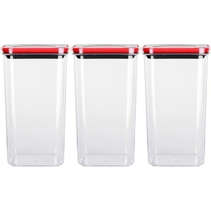 image:imageNeoflam Airtight Smart Seal Food Storage Container Set of 3 Square  Crystal Clear Body  Modular Stackable Nestable Design  Easy to Clean BPA Free 21 L 71 oz21 L  71 oz
