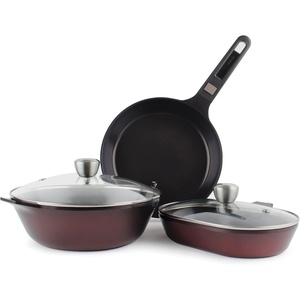 image:imageNeoflam MyPan 95 Ceramic Nonstick Frying Pan with Detachable Handle Frying Pan for Fish Skillet Saute Grill StirFry Cake PFOAFree Oven Safe Dishwasher Safe Red Ruby6pc